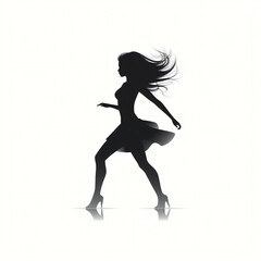 Fototapeta na wymiar dancing girl isolated vector illustration on white background for logo, graphic design, advertising, and marketing. generative ai