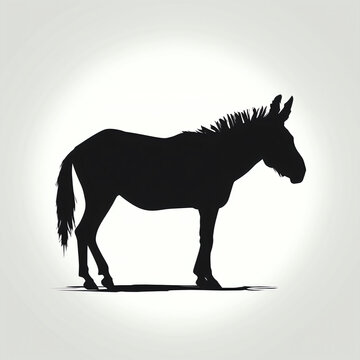 donkey silhouette - isolated vector illustration on white background for logo, graphic design, advertising, and marketing. generative ai