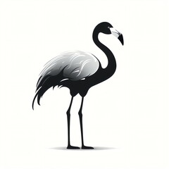 silhouette of flamingo isolated vector illustration on white background for bird logo, graphic icon, and modern home décor. perfect for wildlife and safari-themed designs. generative ai