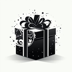 silhouette of gift box isolated vector illustration on white background for logo, graphic design, advertising, and marketing. generative ai