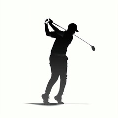 silhouette of golfer - isolated vector illustration on white background for logo, graphic design, advertising, and marketing. generative ai