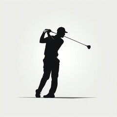 silhouette of golfer - isolated vector illustration on white background for logo, graphic design, advertising, and marketing. generative ai