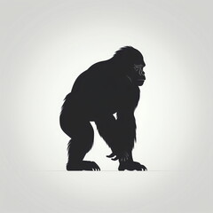 silhouette of gorilla isolated vector illustration on white background for animal logo, graphic icon, and modern home décor. perfect for wildlife and safari-themed designs. generative ai