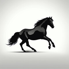 silhouette of horse isolated vector illustration on white background for animal logo, graphic icon, and modern home décor. perfect for wildlife and safari-themed designs. generative ai