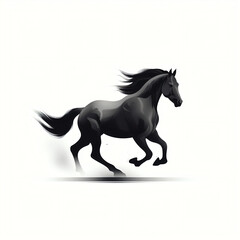 Naklejka na ściany i meble silhouette of horse isolated vector illustration on white background for animal logo, graphic icon, and modern home décor. perfect for wildlife and safari-themed designs. generative ai