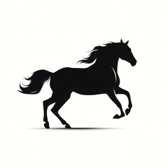 Fototapeta na wymiar silhouette of horse isolated vector illustration on white background for animal logo, graphic icon, and modern home décor. perfect for wildlife and safari-themed designs. generative ai