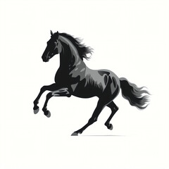 Fototapeta na wymiar silhouette of horses isolated vector illustration on white background for animal logo, graphic icon, and modern home décor. perfect for wildlife and safari-themed designs. generative ai