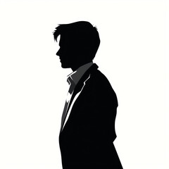 silhouette of male executive isolated vector illustration on white background for logo, graphic design, advertising, and marketing. generative ai