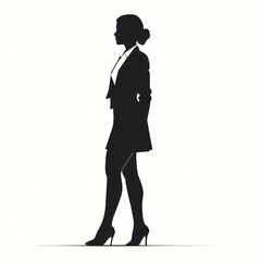 silhouette of female executive isolated vector illustration on white background for logo, graphic design, advertising, and marketing. generative ai
