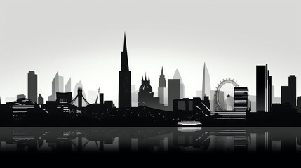 london city isolated vector illustration on white background for logo, graphic design, advertising, and marketing. generative ai