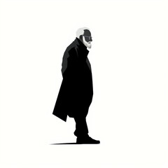 silhouette of oldman, isolated vector illustration on white background for logo, graphic design, advertising, and marketing. generative ai