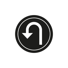 U turn traffic sign icon vector road sign navigation concept for your website design, logo, app, UI. illustration. Vector illustration. 
