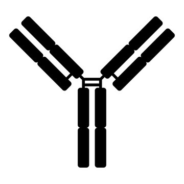 Antibody black icon. Suitable for website, content design, poster, banner, or video editing needs