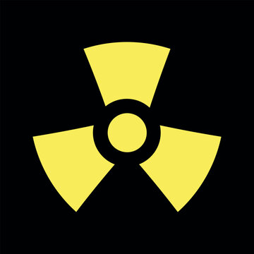 Vector flat yellow danger sign isolated on black background