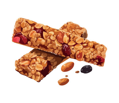 cereal bar, Energy healthy snack food Generative AI
