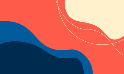 vector abstract summer background orange and blue. Horizontal banner