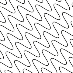 Wavy, waving, criss-cross, zig-zag lines seamless pattern, background . Vector illustration. 