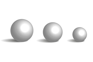 White volumetric balls. Geometric shape. Vector illustration. 