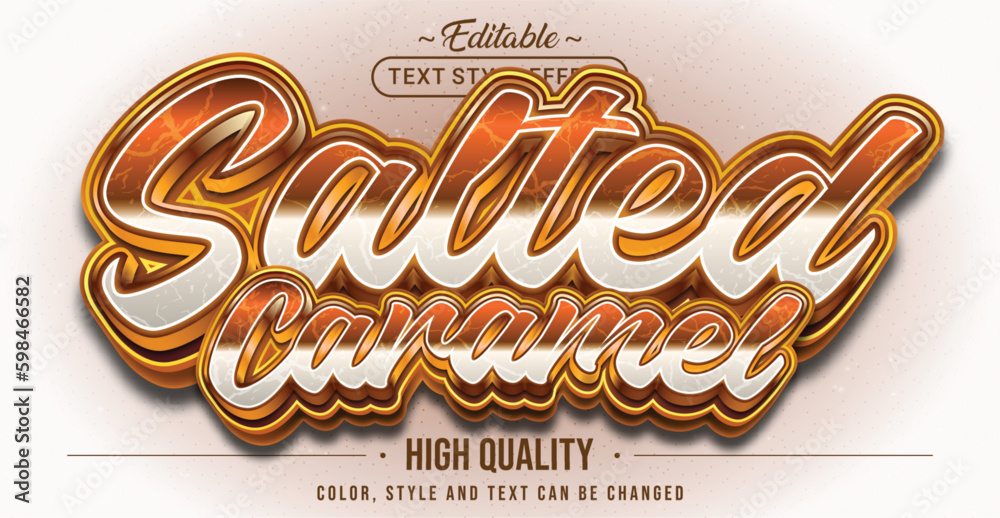 Poster Editable text style effect - Salted Caramel text style theme.