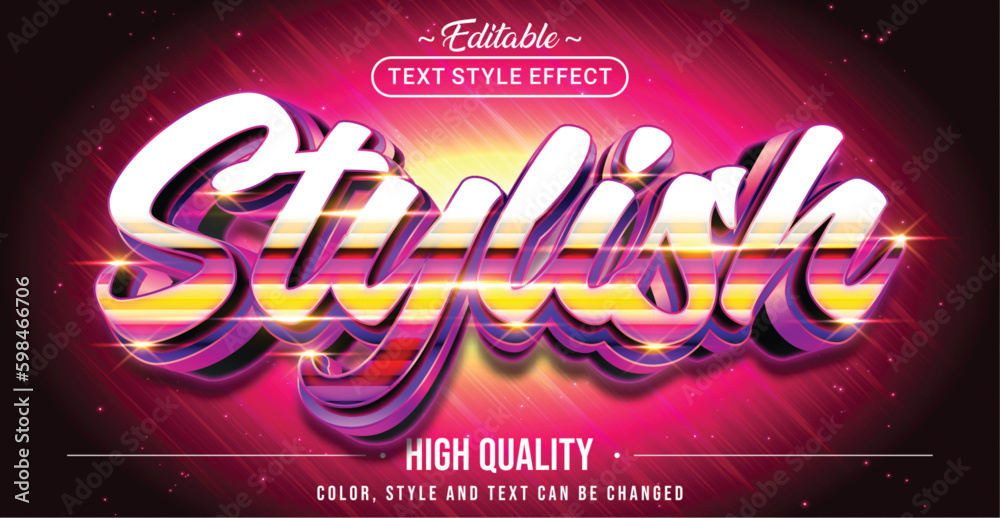 Poster Editable text style effect - Stylish text style theme.