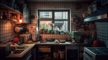 Fototapeta na wymiar Chinese kitchen. Generative AI