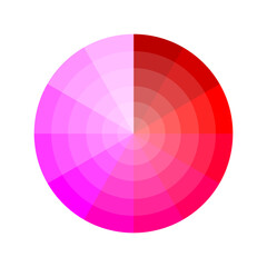 pink circular palette. Gradient circle background. Graphic element. Rainbow gradient. Design icon. Vector illustration. 
