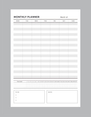 Monthly Planner. 