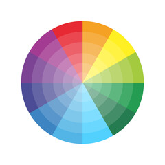 colorful circular palette. Gradient circle background. Graphic element. Rainbow gradient. Design icon. Vector illustration. 