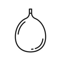 Fig whole cut fruit isolated exotic food berry line icon. Vector Thai food dessert, ripe summer cluster or sycamore fig, sweet snack