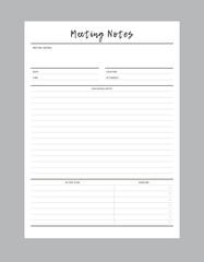 Meeting Notes Planner. 