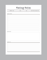 Meeting Notes Planner. 