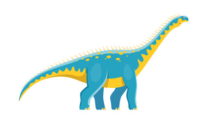 Cartoon Barapasaurus dinosaur character, kids dino of Jurassic species, vector funny extinct animal. Cute Barapasaurus dinosaur character for child paleontology education or toy game