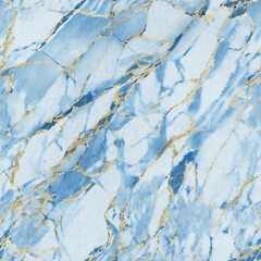 White and blue marble with golden threads