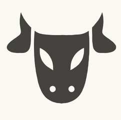 Bull head icon and logo template in abstract simple shape