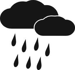 Rain. Single flat icon on white background. Vector illustration.