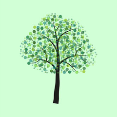 Tree green spots paint. Design icon. Vector illustration. 