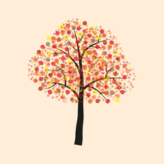 Tree red spots paint. Design icon. Vector illustration. 