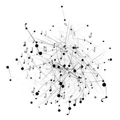 Conceptual image of connecting points in a universe, lines and dots forming a pattern, like a network for business and contacts, generative ai