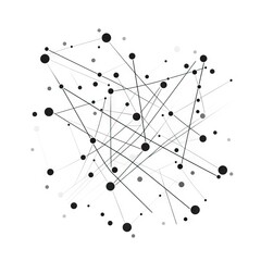 Conceptual image of connecting points in a universe, lines and dots forming a pattern, like a network for business and contacts, generative ai