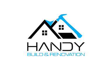 Illustration vector graphic of construction, home repair, and Building renovation concept logo design template.