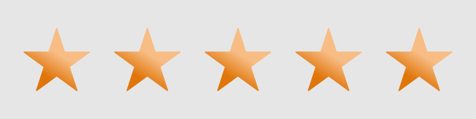 Obraz premium Five stars with gradient orange color vector icons set