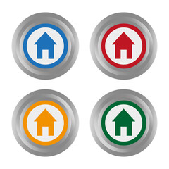 Home buttons inside. Internet communication. Vector illustration. 