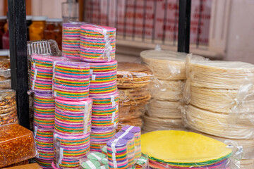 typical mexican sweets made in a traditional way, among them we find:  Cajeta, wafers, guava ate,...