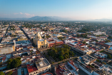 Aerial view of Central Garden at Colima, Colima. México.