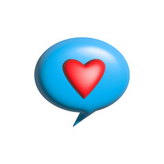 love dialog illustration in 3d style. love dialogue illustration in realistic style.