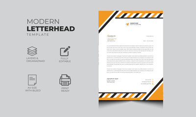 Modern company letterhead design template