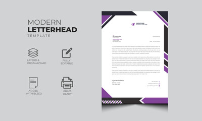 Modern company letterhead design template