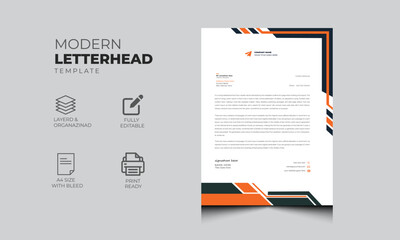 Modern company letterhead design template