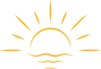 A half sun is setting downwards icon sunset concept for graphic design, logo, web site, social media, mobile app, ui illustration