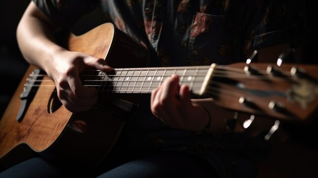 person playing a musical instrument in a practice or performance setting, generative ai